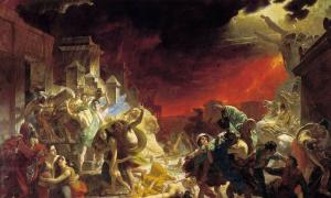 Историята на една картина Брюлов Последният ден на Помпей.  Описание на картината 